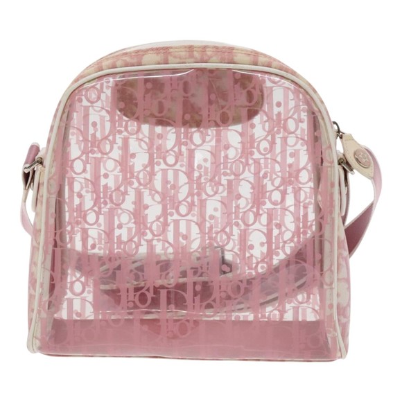 Christian Dior Trotter Canvas Shoulder Bag Clear Pink Silver Auth ki5020 - Picture 3 of 16